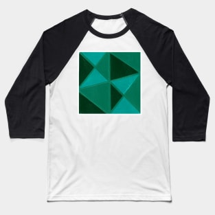 Inverted Green Geometric Abstract Acrylic Painting I Baseball T-Shirt